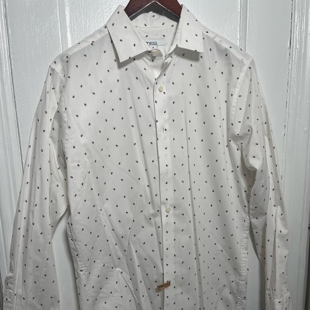 BAR III, dress shirt with little roses